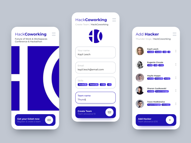 Hackathon coworking app