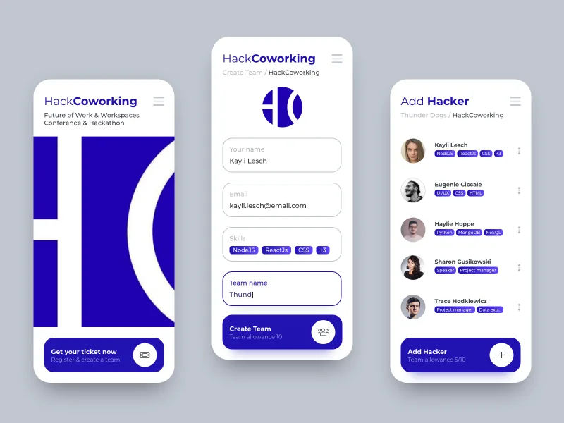 Hackathon coworking app