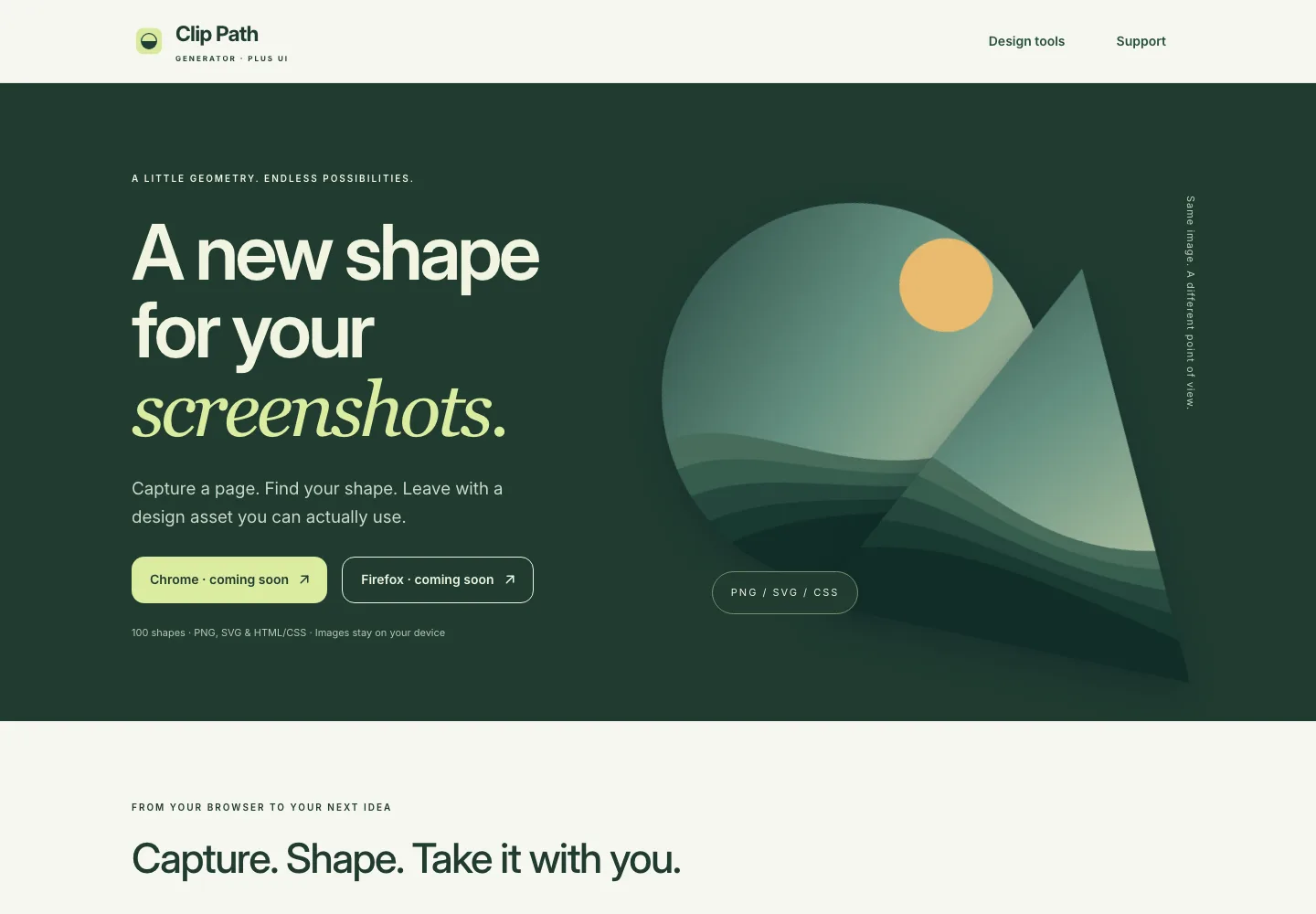 Clip Path Generator website homepage screenshot