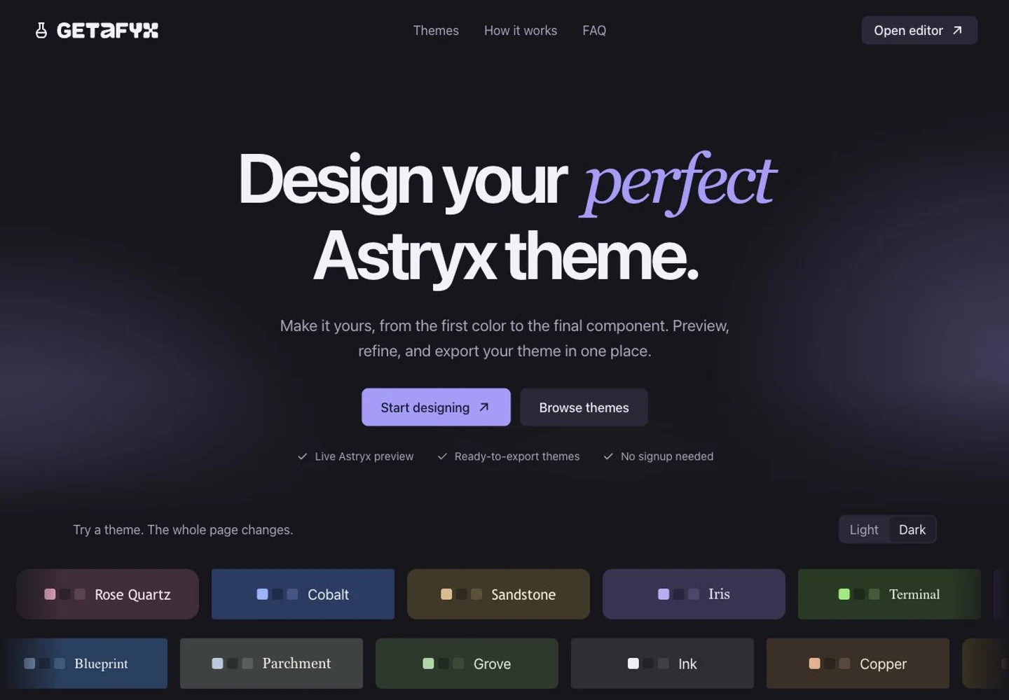 Getafyx website homepage screenshot