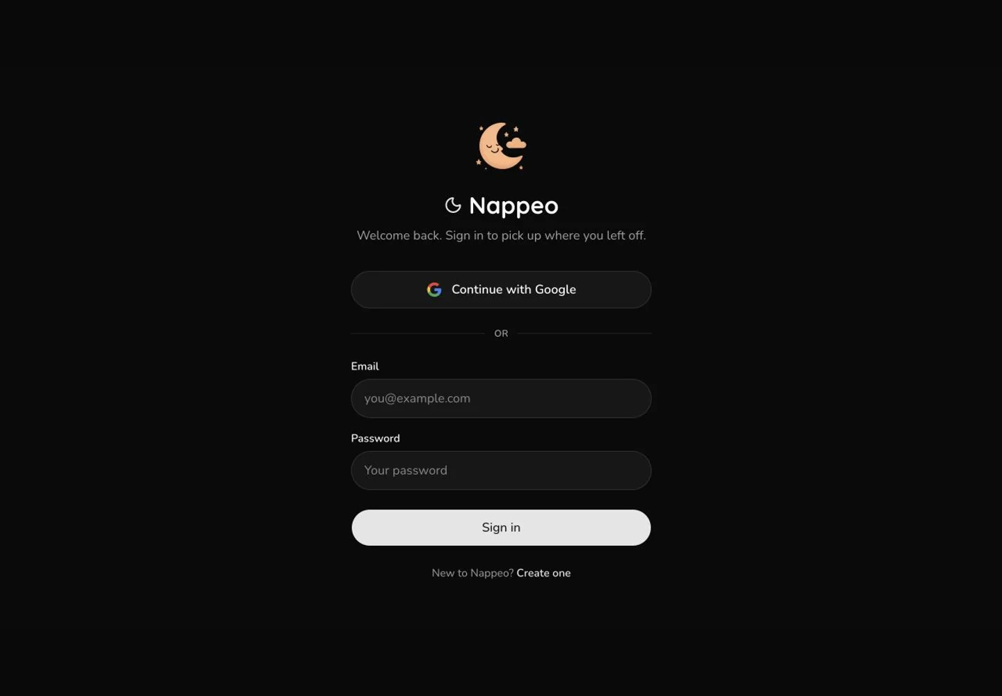 Nappeo website homepage screenshot