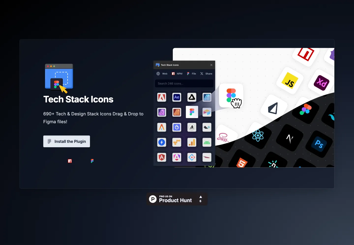Tech Stack Icons Figma Plugin website homepage screenshot