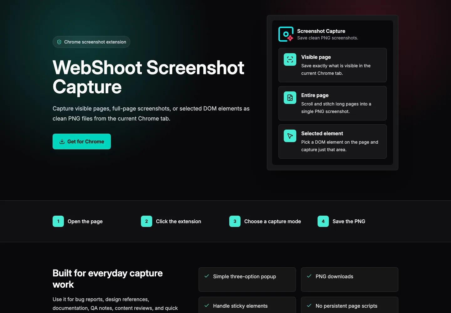 WebShoot website homepage screenshot